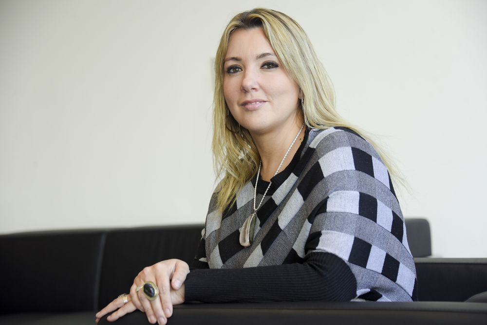 Valeria Ripoll en la sede de Álvaro Delgado.