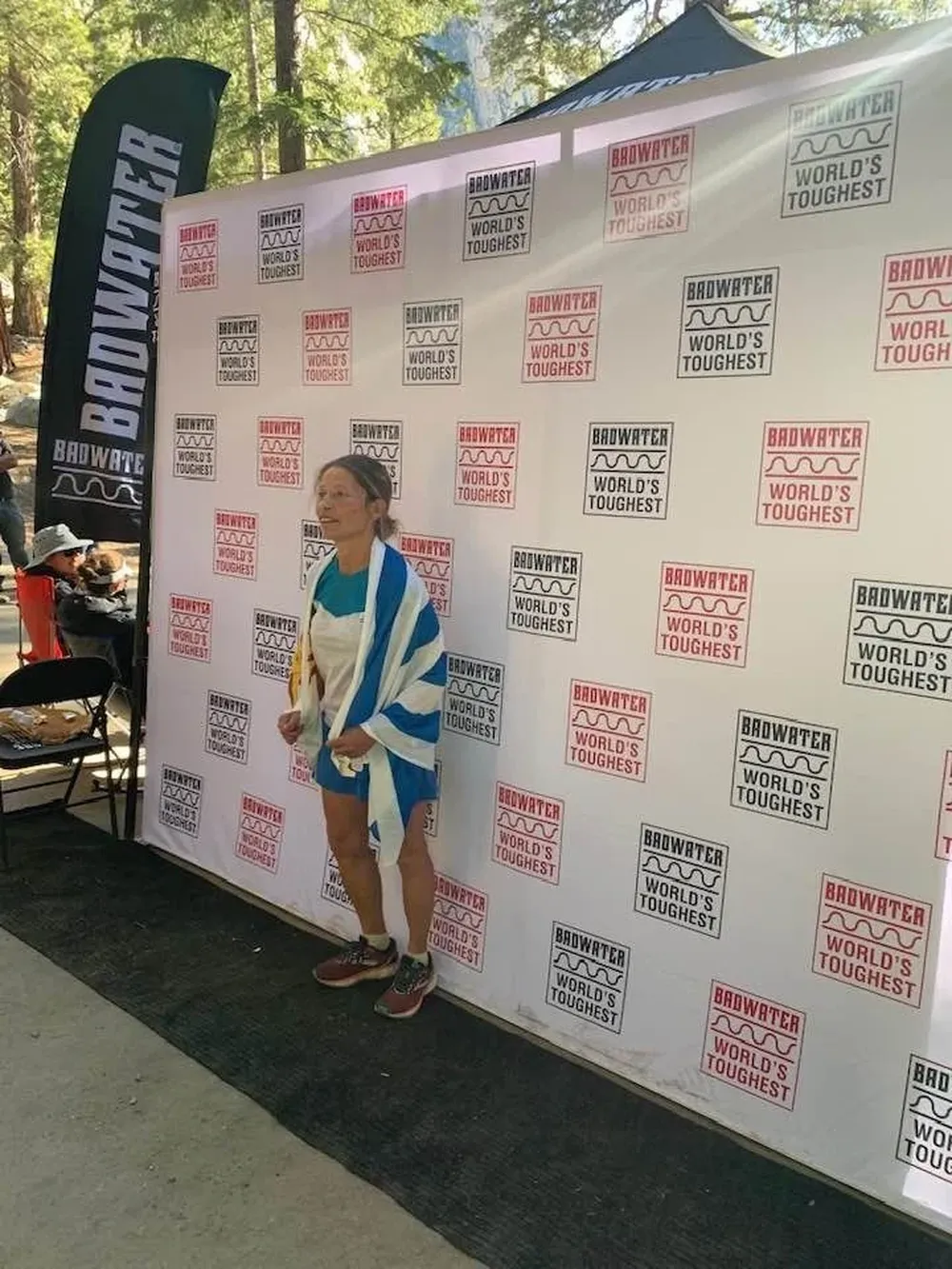 La uruguaya Silvia Amodio tras completar la Badwater 135