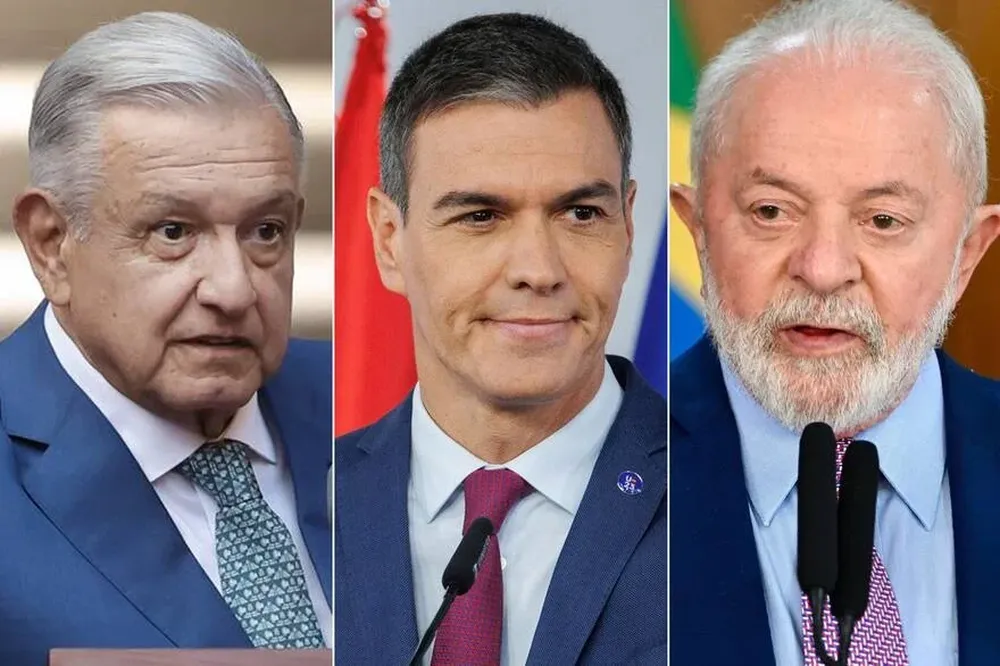 Presidentes de Mexico, España y Brasil