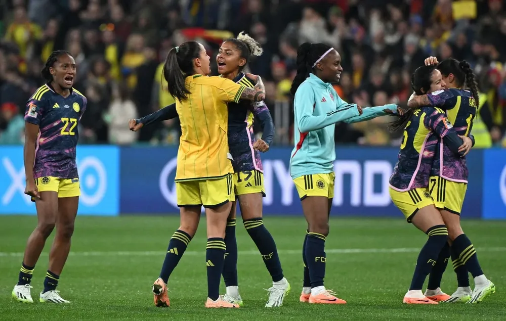 Jorelyn Carabali (19) en el festejo de las colombianas