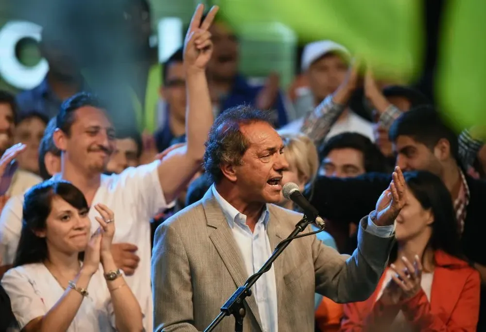 Daniel Scioli hizo su acto final en La Matanza, provincia de Buenos Aires.