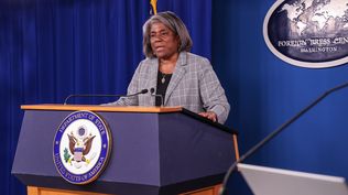 La embajadora de EEUU en la ONU, Linda Thomas-Greenfield, habló con la prensa en el inicio de la Asamblea General de las Naciones Unidas