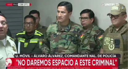 La conferencia de prensa de la cúpula policial transmitida en Bolivia