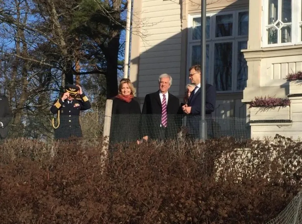 El presidente Tabaré Vázquez junto al primer ministro Finlandés