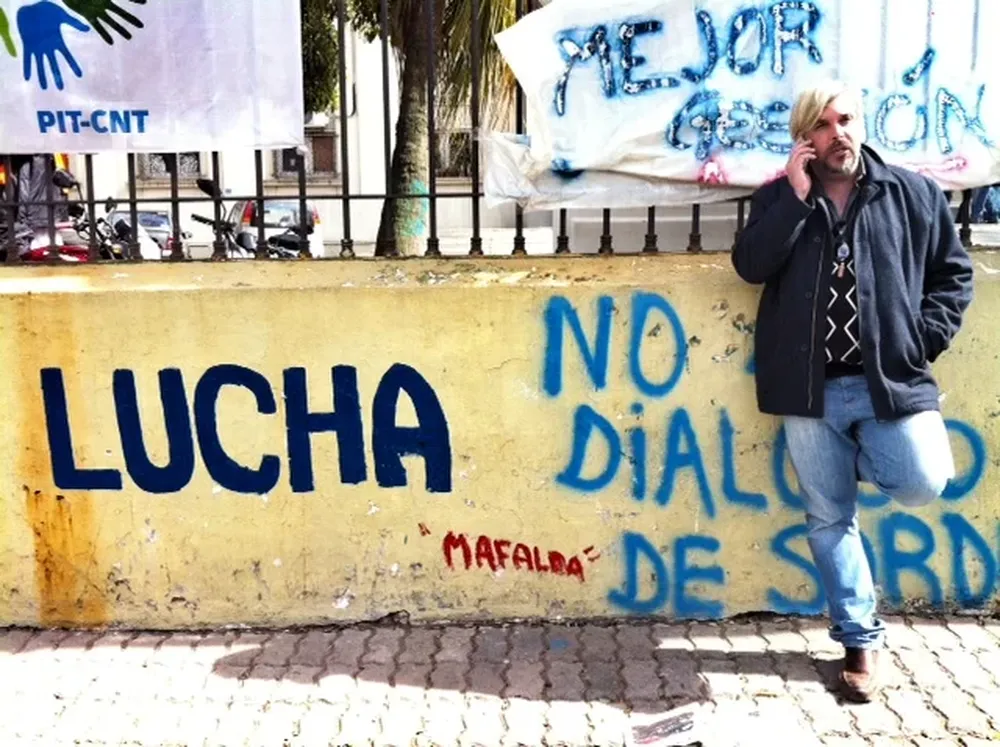 El dirigente Pablo Cabrera en la ocupación del Hospital Vilardebó