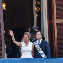 Lorena Ponce de León y Luis Lacalle Pou el día de la asunción del presidente. (Archivo)