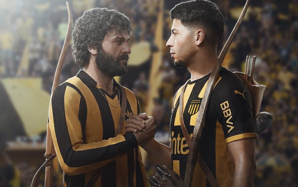 La foto de IA que subió Peñarol entre Walter Olivera y el nuevo refuerzo, Roberto Fernández: de Indio a Indio