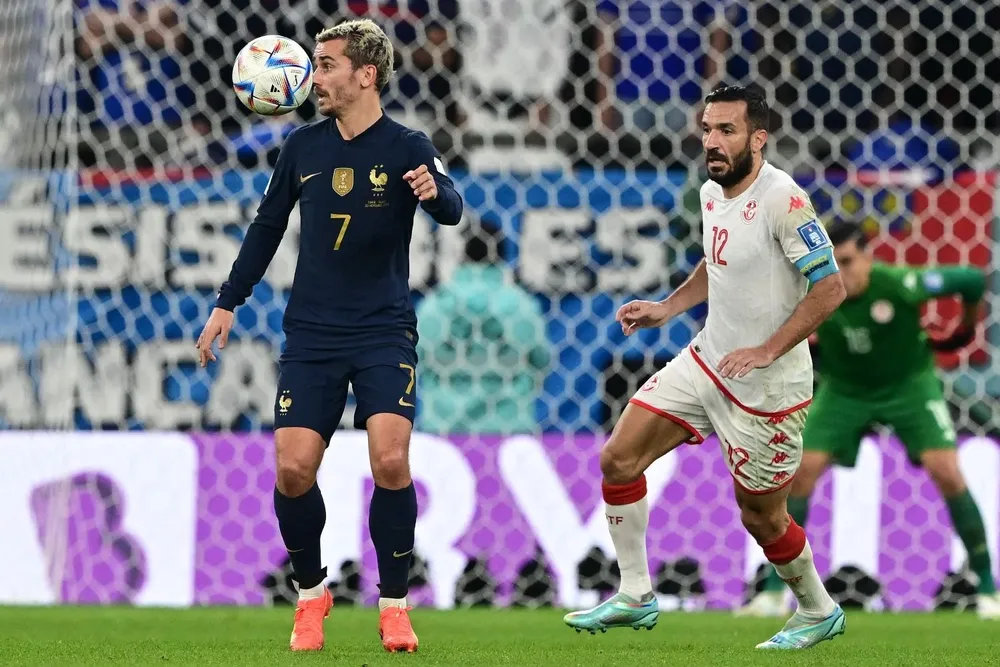 Griezmann en acción ante Túnez