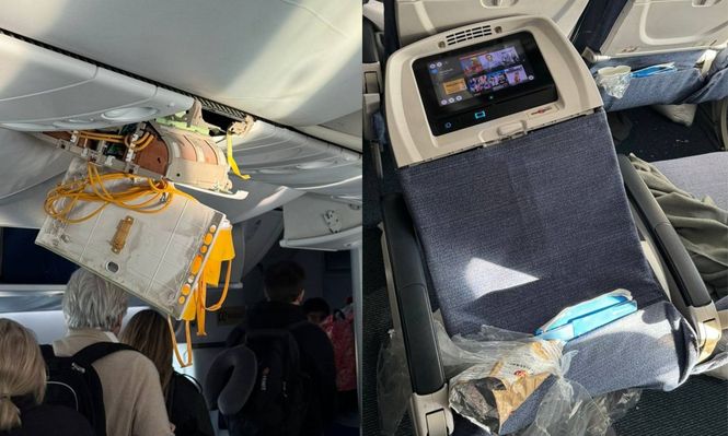 Daños del avión de Air Europa que sufrió turbulencias en su viaje a Montevideo