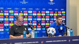 Marcelo Bielsa y Maximiliano Araújo estuvieron en la conferencia de prensa de la selección de Uruguay previo a Colombia por la Copa América 2024