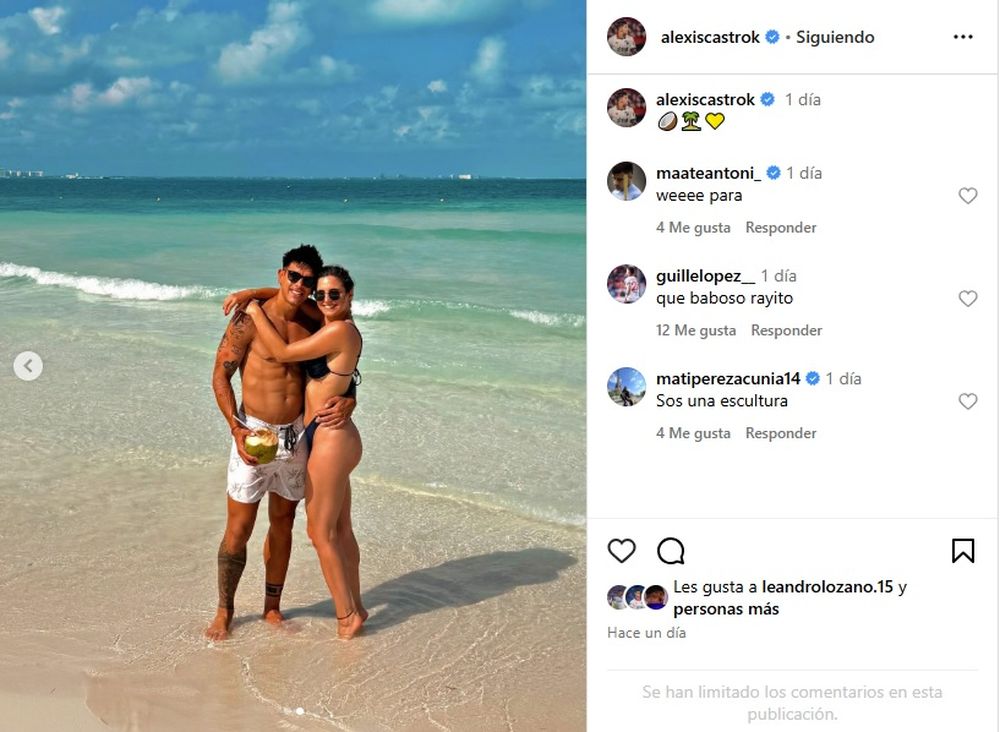 Alexis Castro de vacaciones y los comentarios