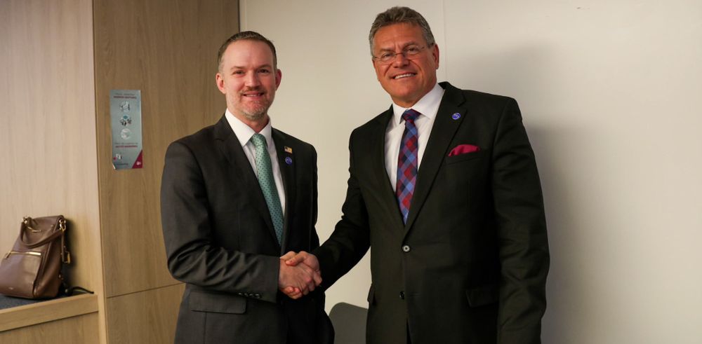 El comisario de Comercio europeo, Maros Sefcovic, y su homólogo de EEUU,&nbsp;Jamieson Greer