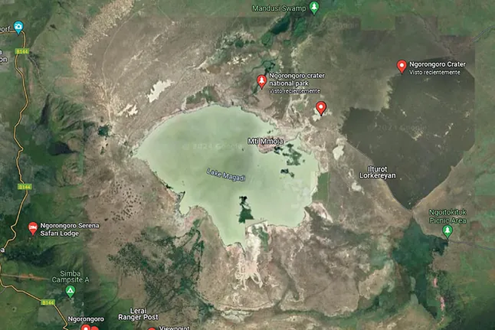 Zona del cráter de Ngorongoro en Tanzania donde ocurrió el accidente mortal.