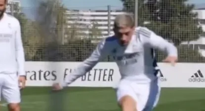 Federico Valverde anota un golazo en la práctica de Real Madrid