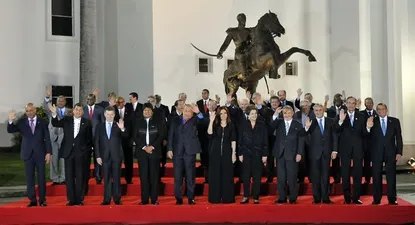 Los mandatarios al final de la cumbre de CELAC