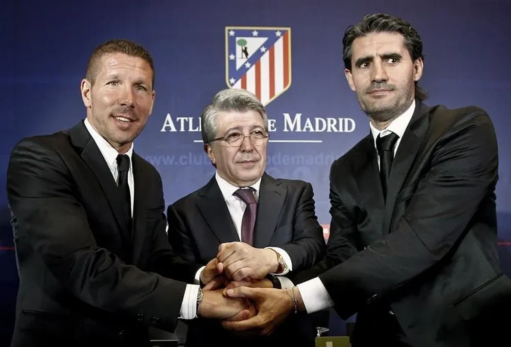 Simeone durante su presentación en Madrid