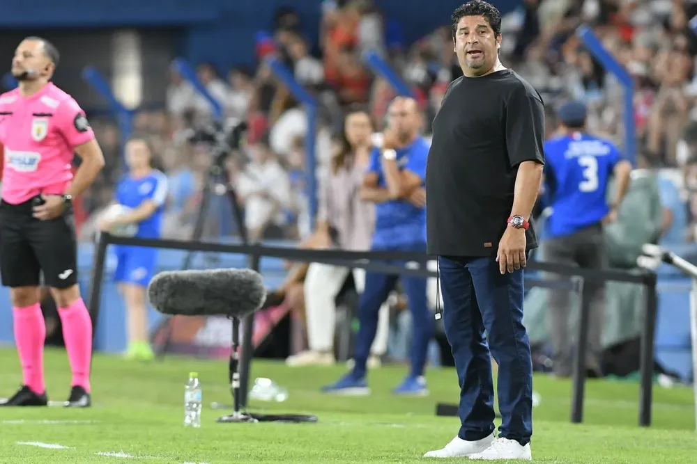 Marcelo Saralegui en enero, cuando dirigía a Colón de Santa Fe