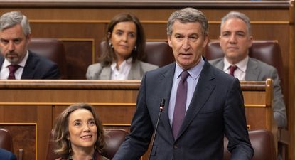 El presidente del PP, Alberto Núñez Feijóo, durante un pleno en el Congreso de los Diputados.