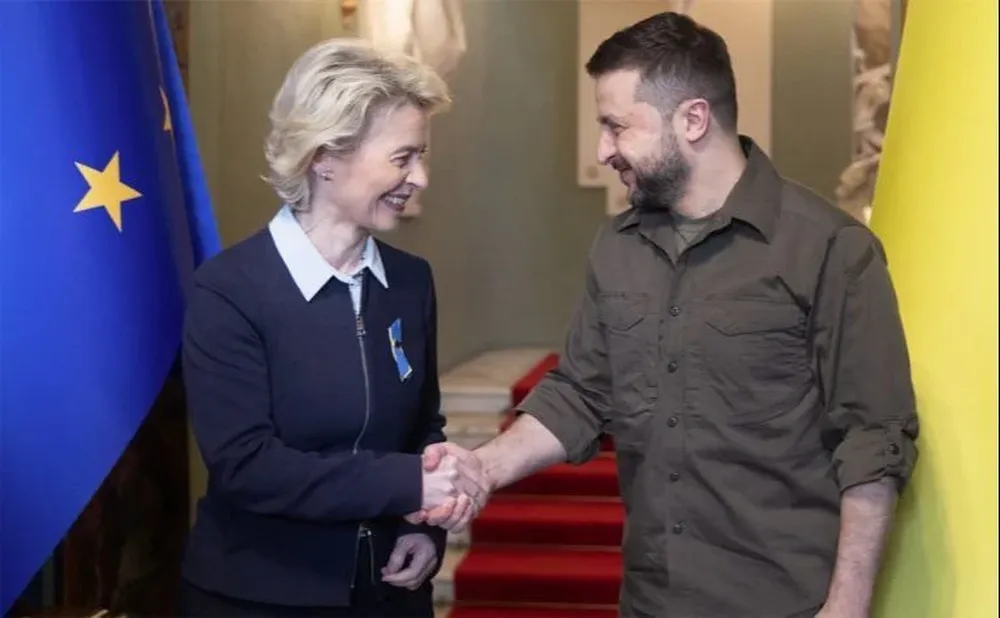 Ursula Von Der Leyen junto a Volodimir Zelensky.
