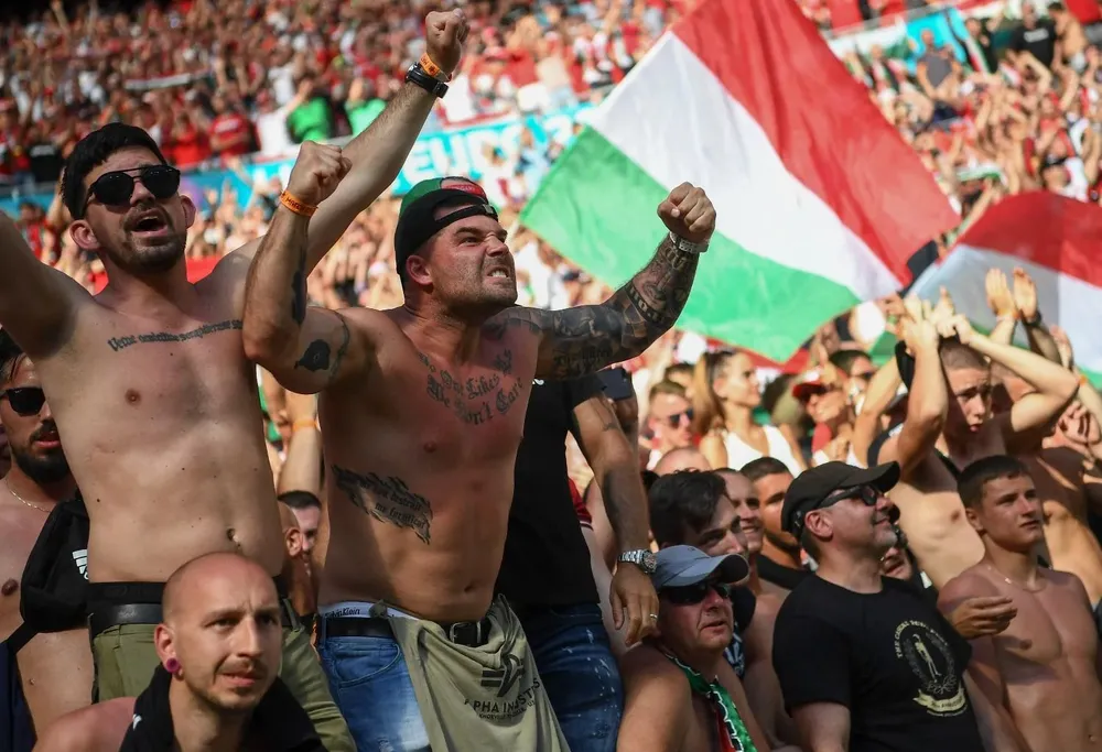Hinchas de Hungría en la Euro