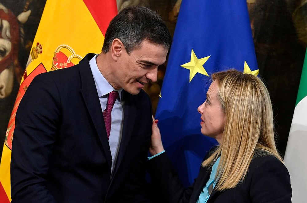 Pedro Sánchez y Giorgia Meloni