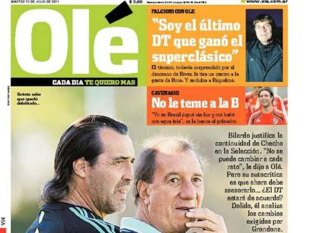 Tapa de Olé del martes 19 de julio de 2011