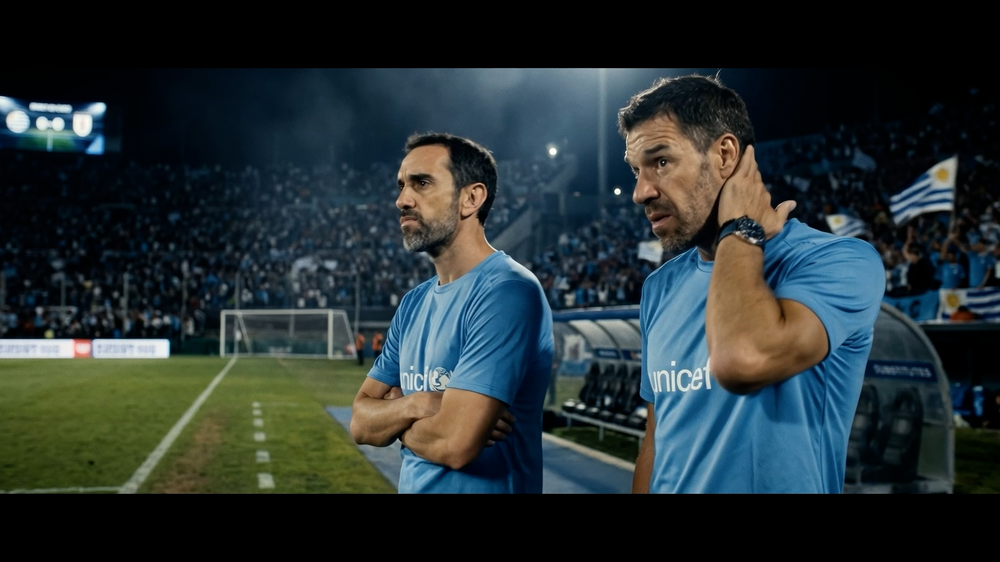 Diego Godín y Andrés Scotti en la nueva campaña de Unicef