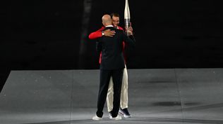 Rafael Nadal y Zidane en la ceremonia.