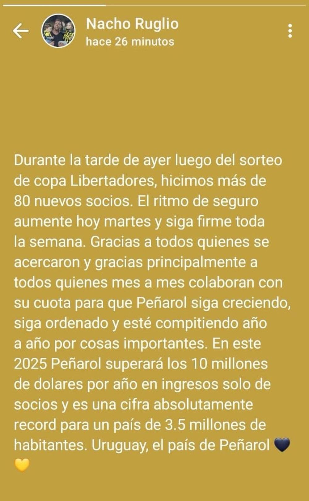 El mensaje de Ignacio Ruglio El mensaje de Ignacio Ruglio