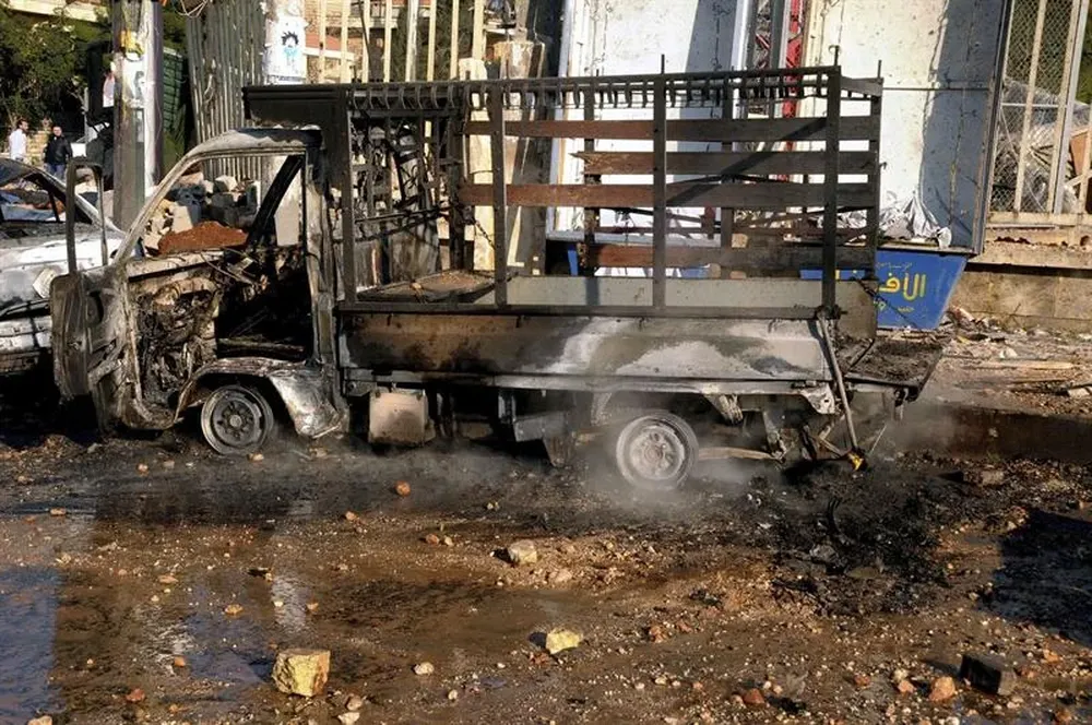 Siria- Los efectos de una explosión en una de las escuelas de Ingenieros de la Universidad de Alepo
