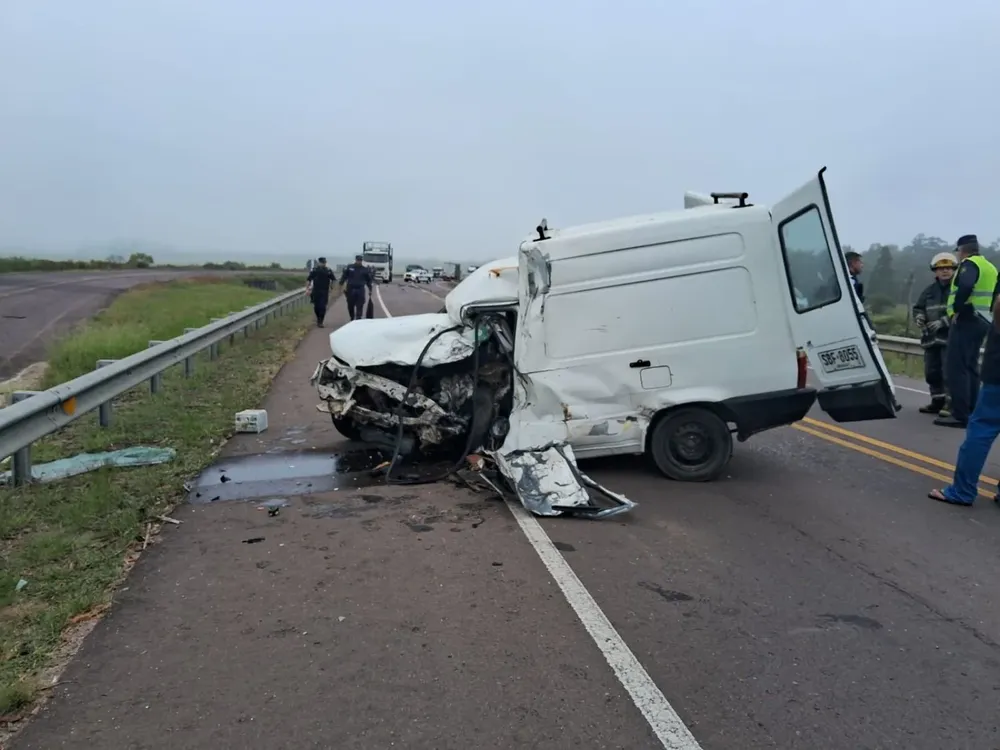 Imagen de la camioneta Fiorino tras el choque