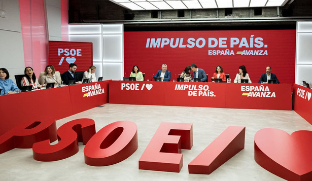 Reunión del PSOE presidida por Pedro Sánchez.