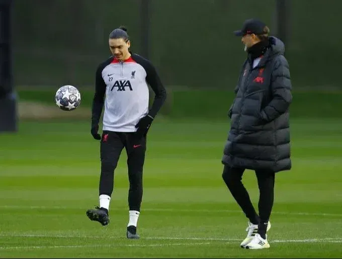 Jurgen Klopp y Darwin Núñez&nbsp;