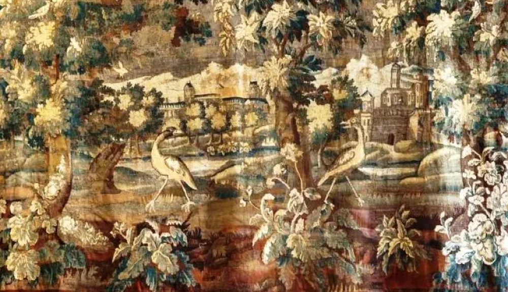 Una tapicería Aubusson tejida en lana, del siglo XVIII