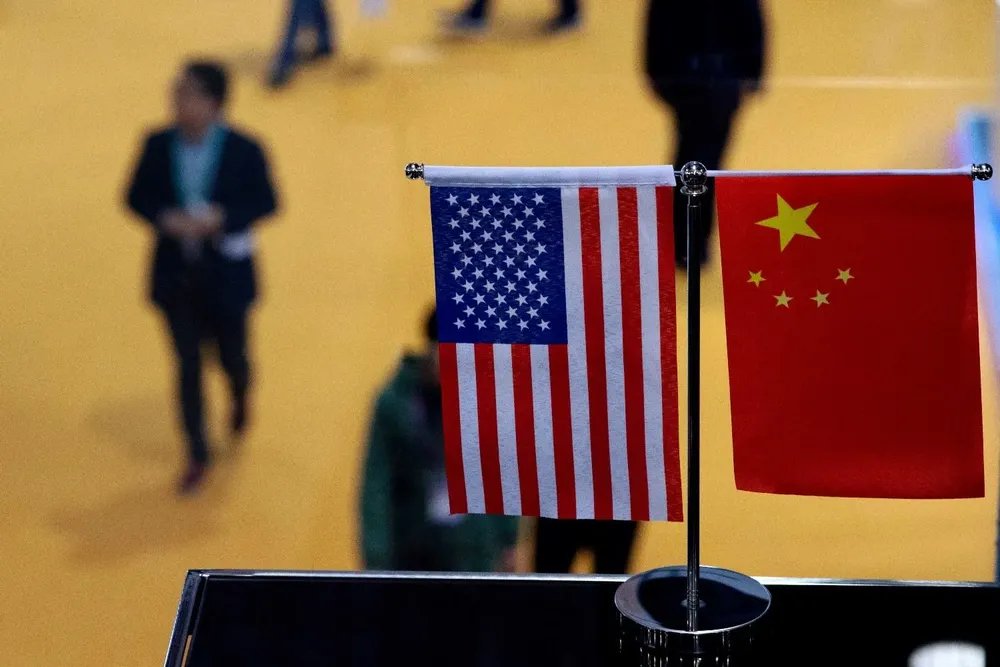 Banderas de Estados Unidos y China&nbsp;