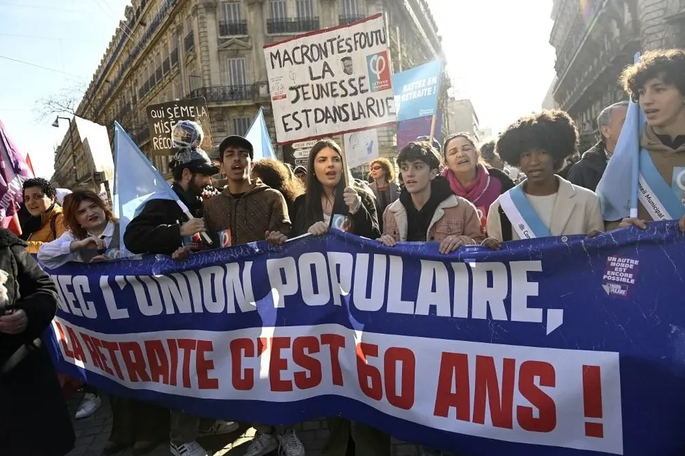 Marcha en contra la reforma jubilatoria en Francia