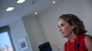 La secretaria general del PP, Cuca Gamarra, en una entrevista con Europa Press