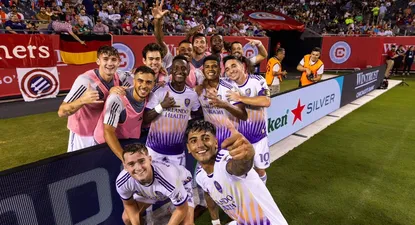 Facundo Torres festeja su gol de penal para la victoria de Orlando City