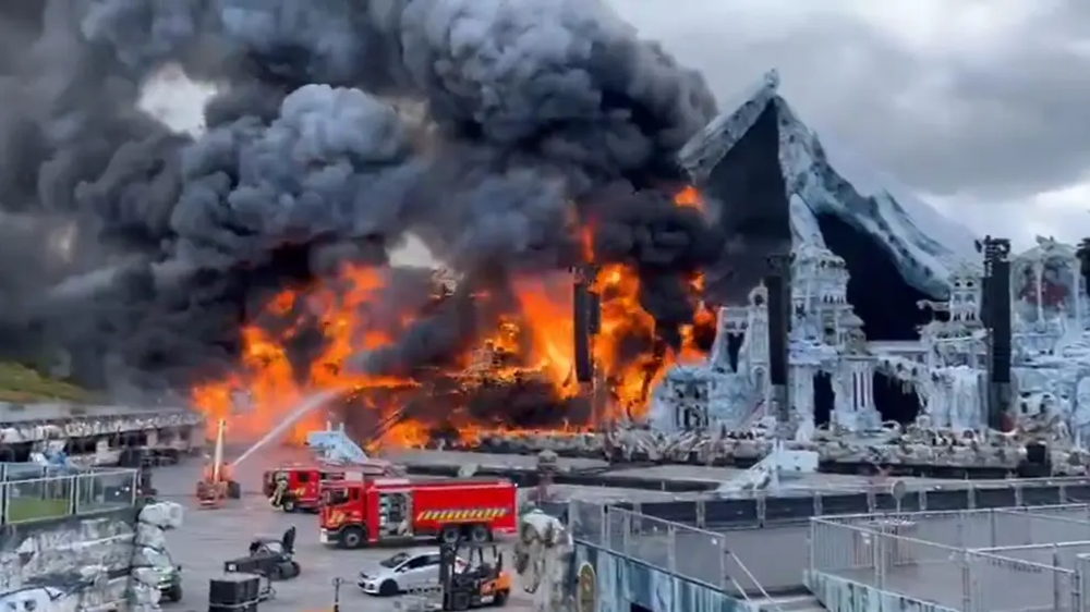 El incendio del escenario principal del festival Tomorrowland en Bélgica.