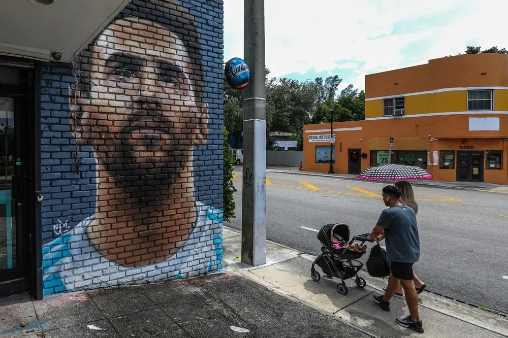Un mural de Lionel Messi