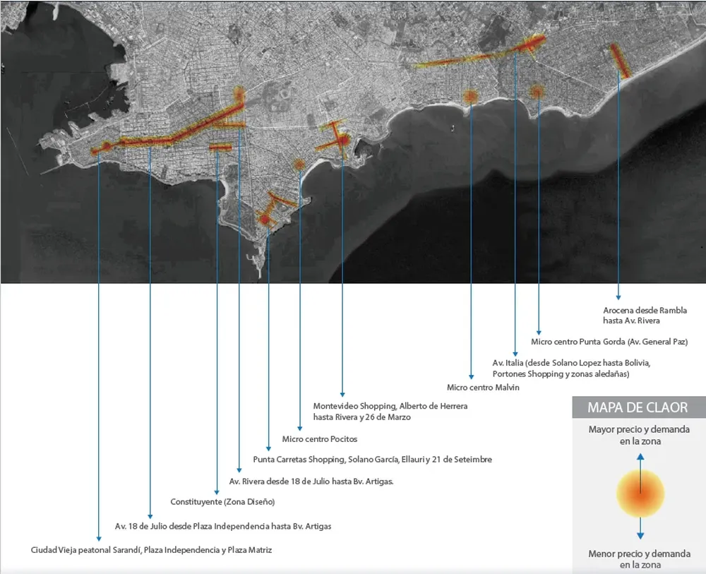 Mapa de calor. Gentileza de Sures Bienes Raíces