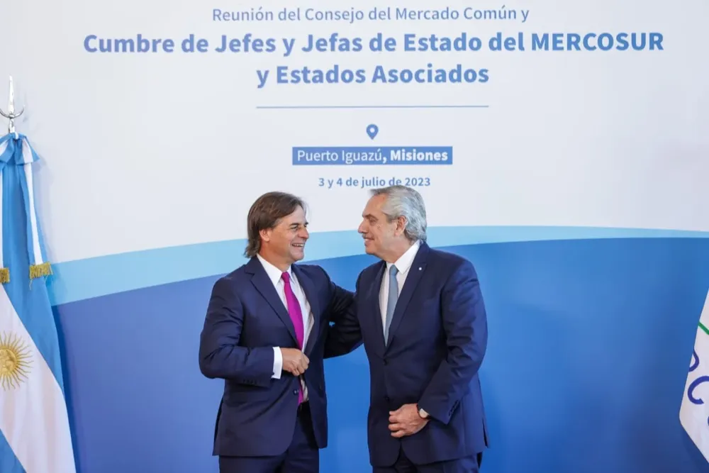 Alberto Fernández y Luis Lacalle Pou en su último encuentro