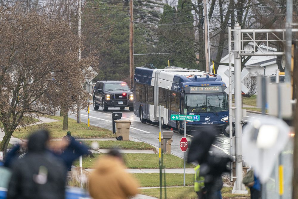 La escena del tiroteo en la escuela de Wisconsin