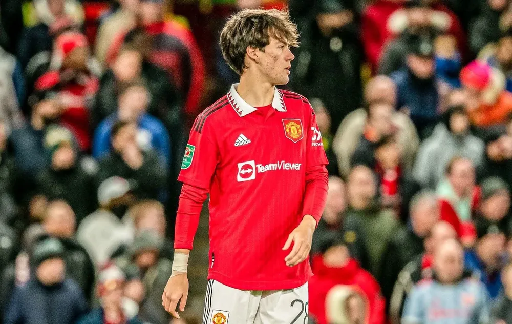 Facundo Pellistri el día de su debut en Manchester United