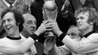 Franz Beckenbauer y Sepp Maier cuando Alemania ganó la Copa del Mundo de 1974