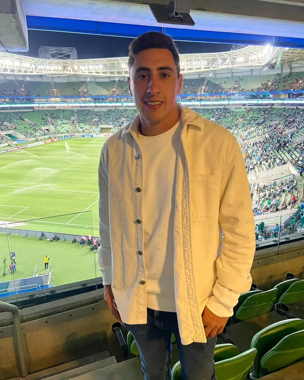 Miguel Merentiel viendo a Palmeiras, su nuevo club