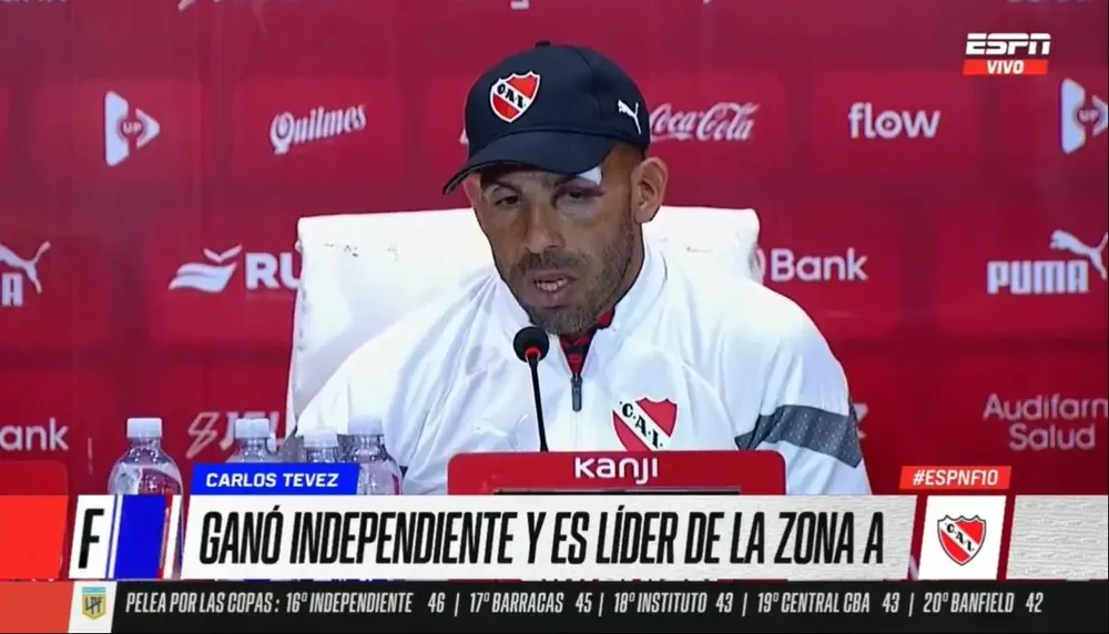 Carlos Tévez y el golpe en su cara