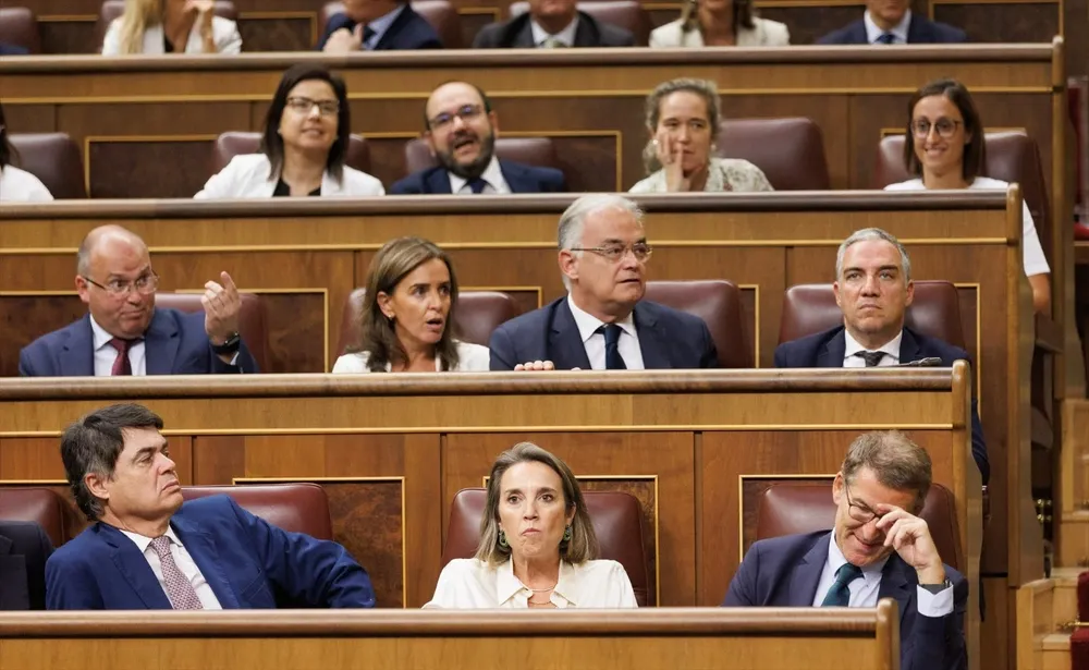 Bancada del PP durante la segunda votación de la investidura del líder del Partido Popular, en el Congreso de los Diputados.