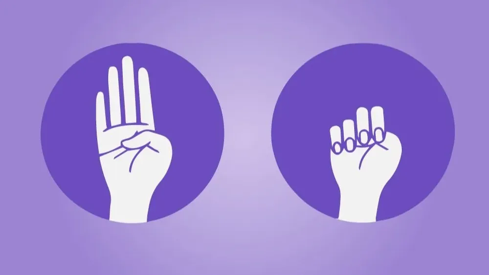 El gesto se hace en tres tiempos