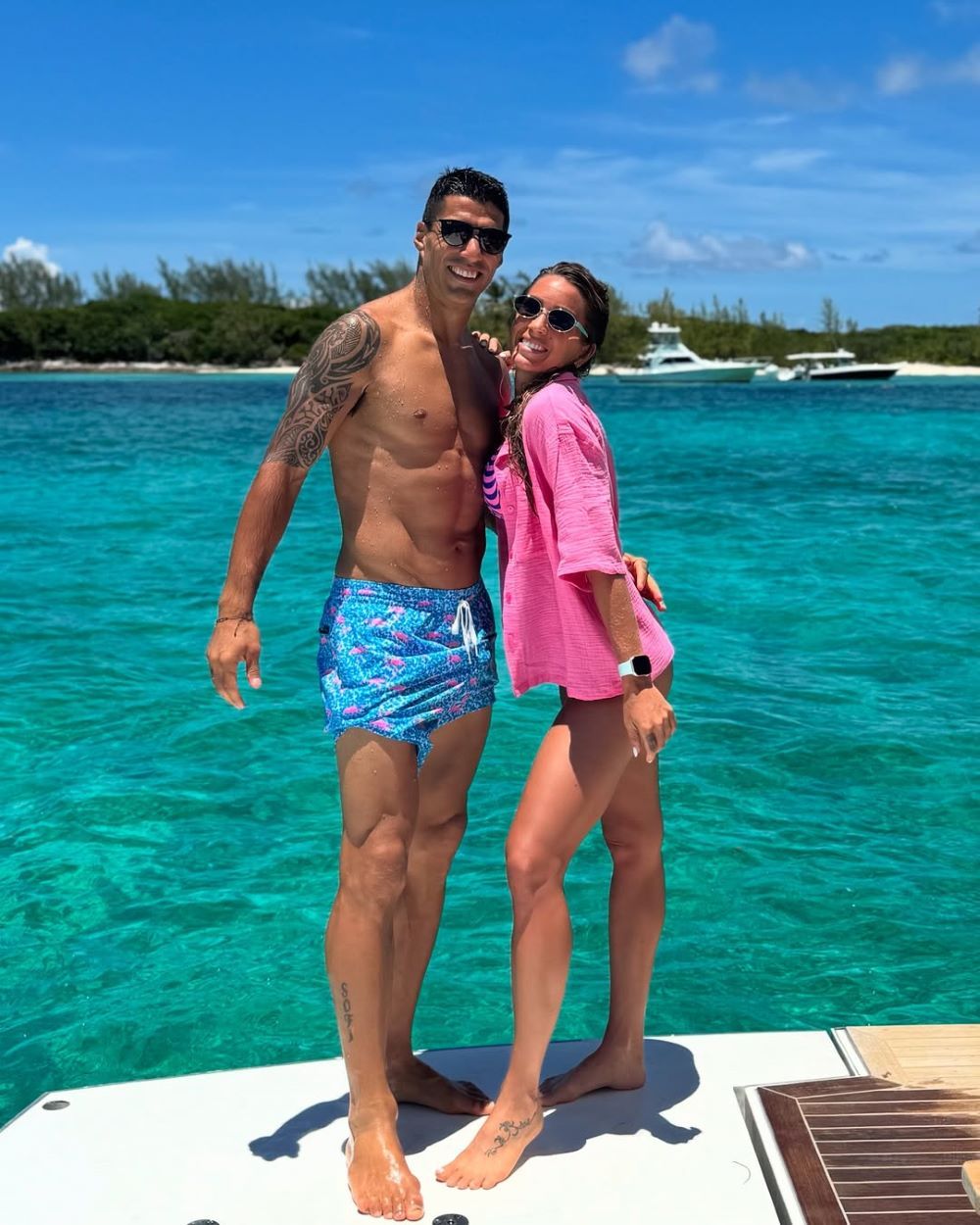 Luis Suárez y su esposa, Sofía Balbi, en plenas vacaciones